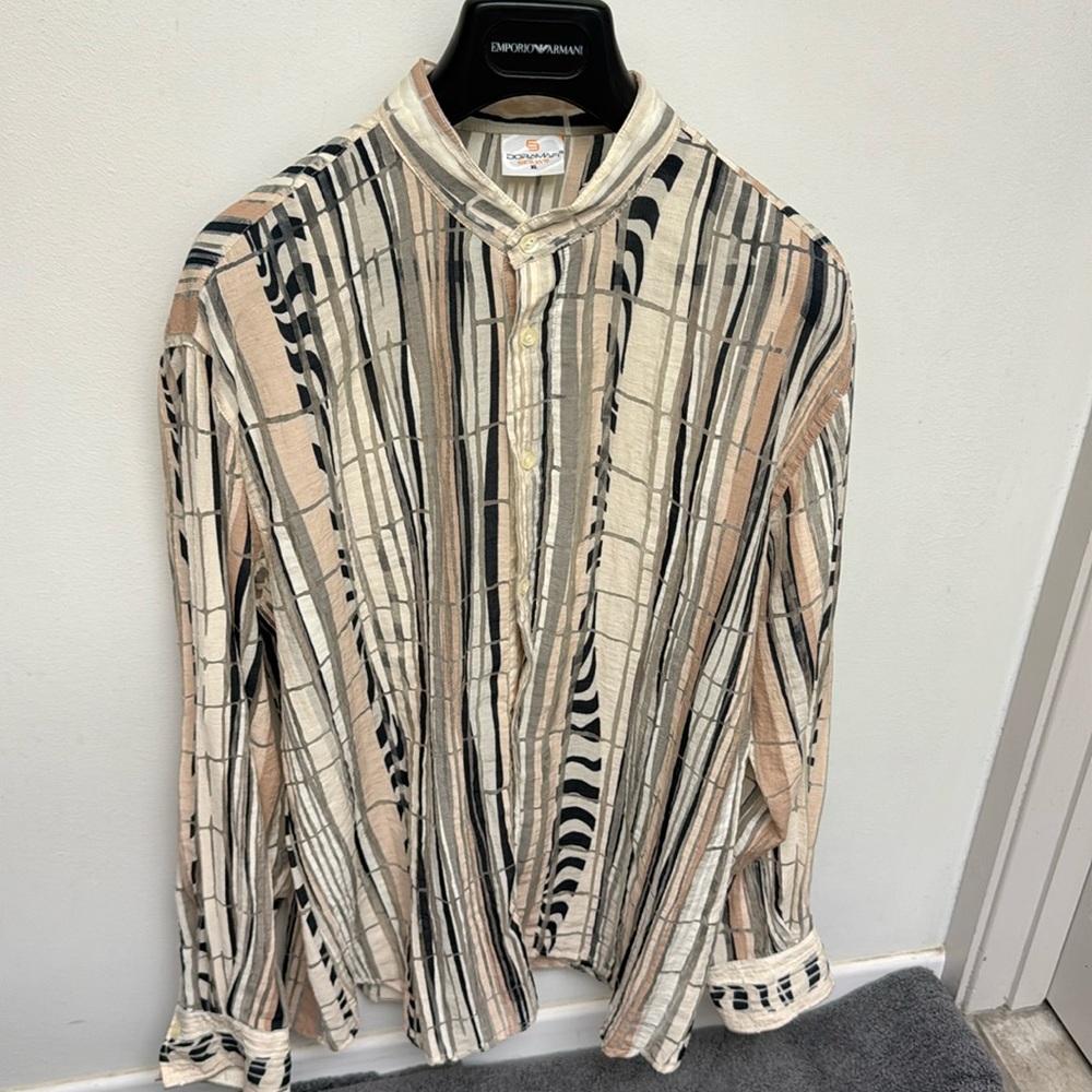 Rare vintage 90s Doramafi sheer fabric exotic print Xl